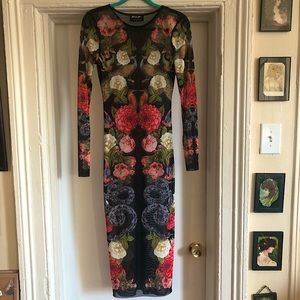 Nasty gal sheer pattern 90s dress